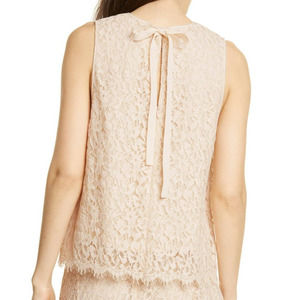 Lewit NWT Keyhole Tie Sleeveless Lace Overlay Top Size XL